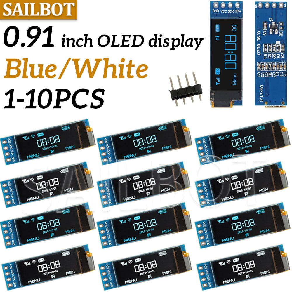 Ssd1306 - 1-10 Uds. Módulo OLED de 0,91