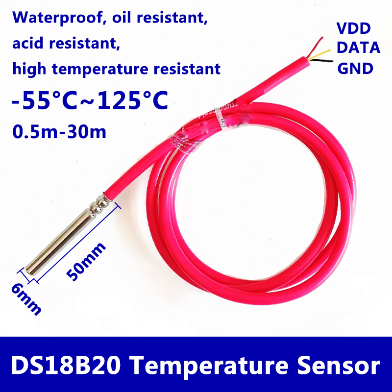 Ds18B20 - Sensor de temperatura digital impermeable DS18B20,