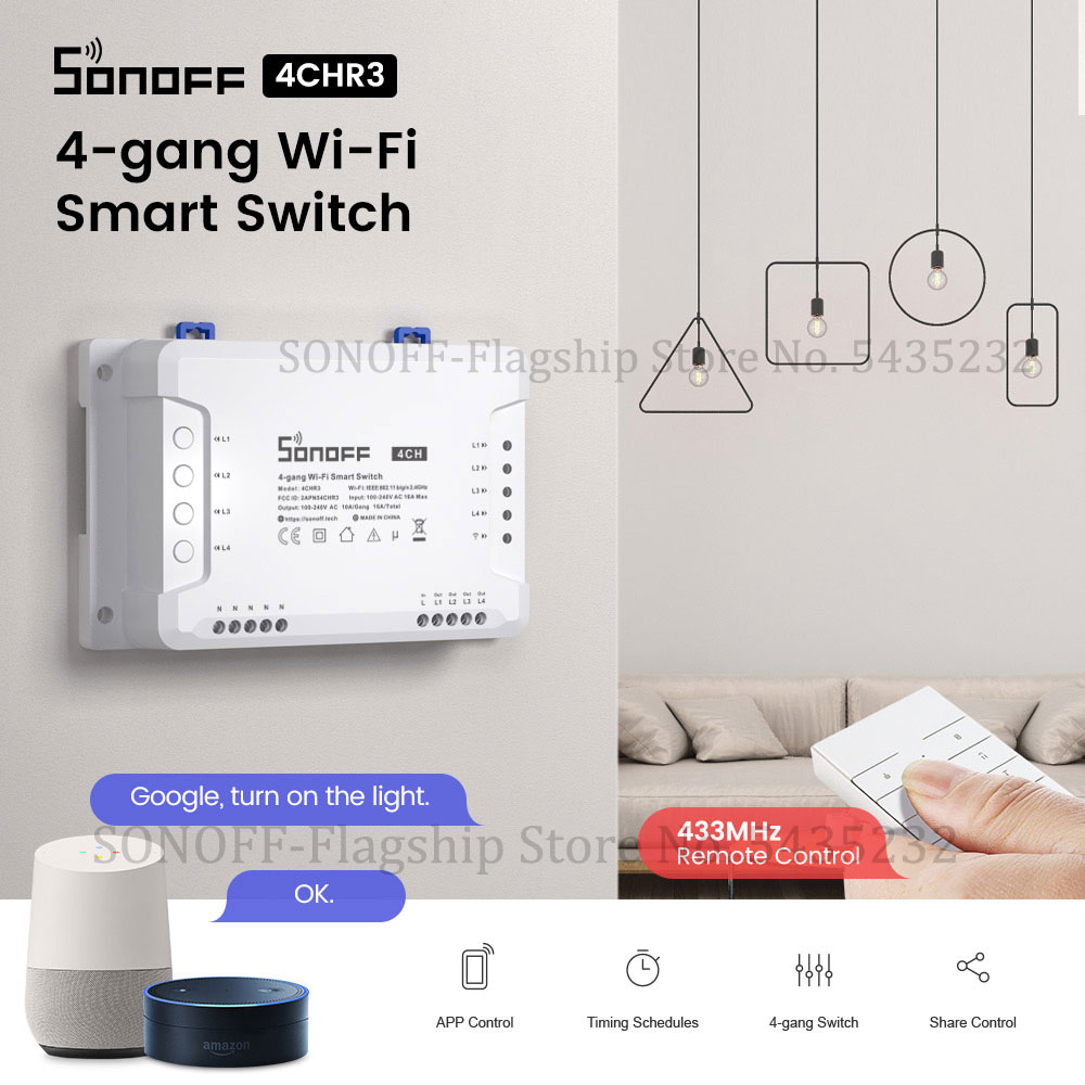 SONOFF-Módulo de relé de Contr - Relay Module 4 Channel reseña y precio