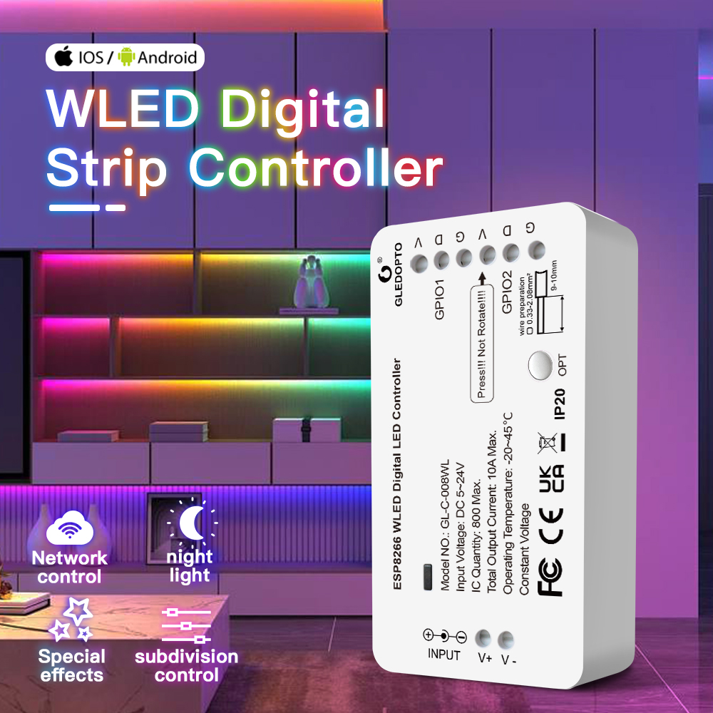 Controlador de luz de tira Dig - Ws2812B Strip 5V reseña y precio