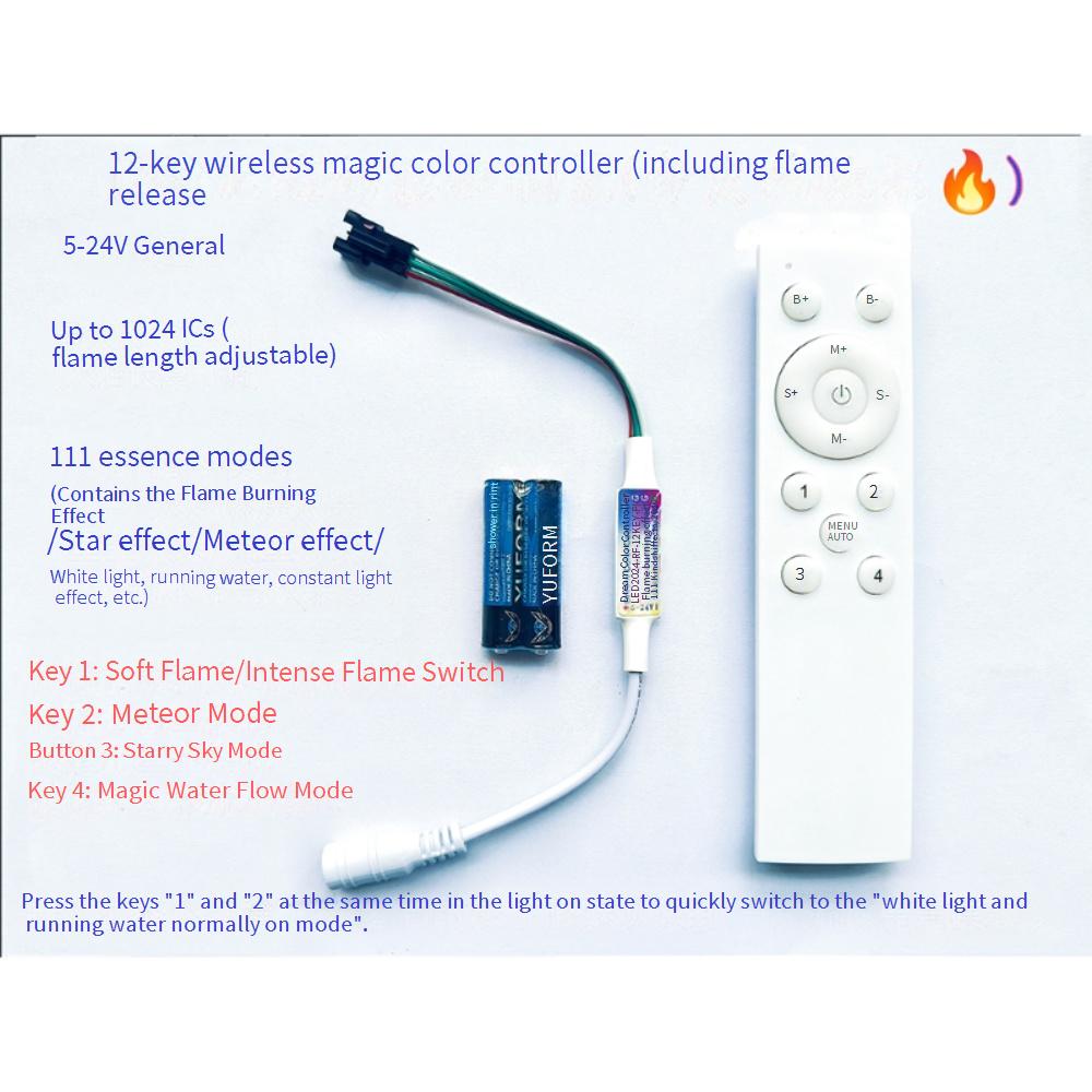 Controlador de llama de fantas - Ws2812B Strip 5V reseña y precio